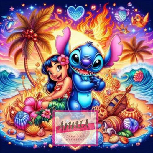 🌺💙 Diamond Painting – Duo Tropical Aloha