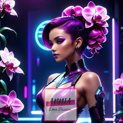 💜🤖 Diamond Painting – La Guerrière des Fleurs - Anniadp