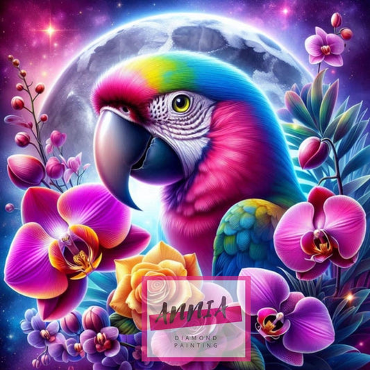 🦜✨ Diamond Painting – Perroquet Enchanté