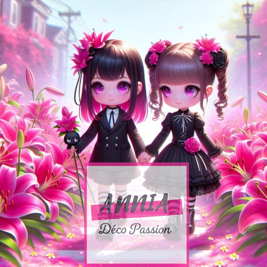 💖🌸 Diamond Painting – Duo Gothique Kawaii