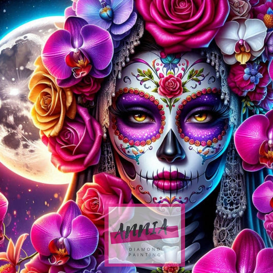 💀🌺 Catrina Lunaire – Fête des Morts