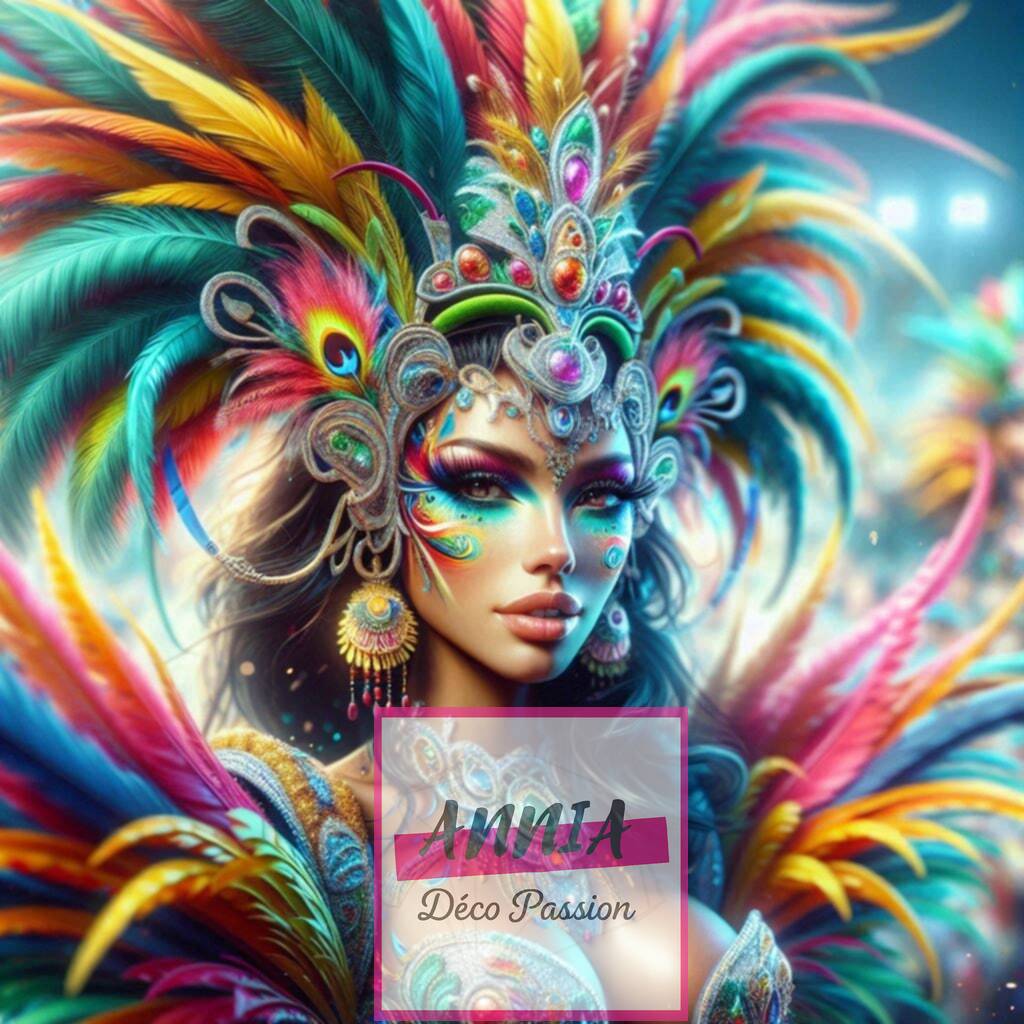 🎭🌈 Diamond Painting – Reine du Carnaval Tropical
