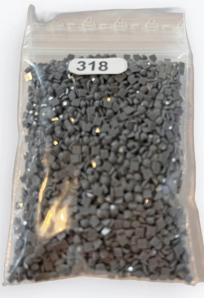 Sachet de diamants carrés en résine, gris foncé, 3500 pièces.