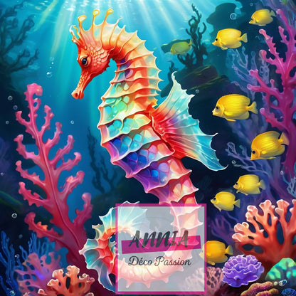 🌊🐚 Diamond Painting – Hippocampe Enchanté