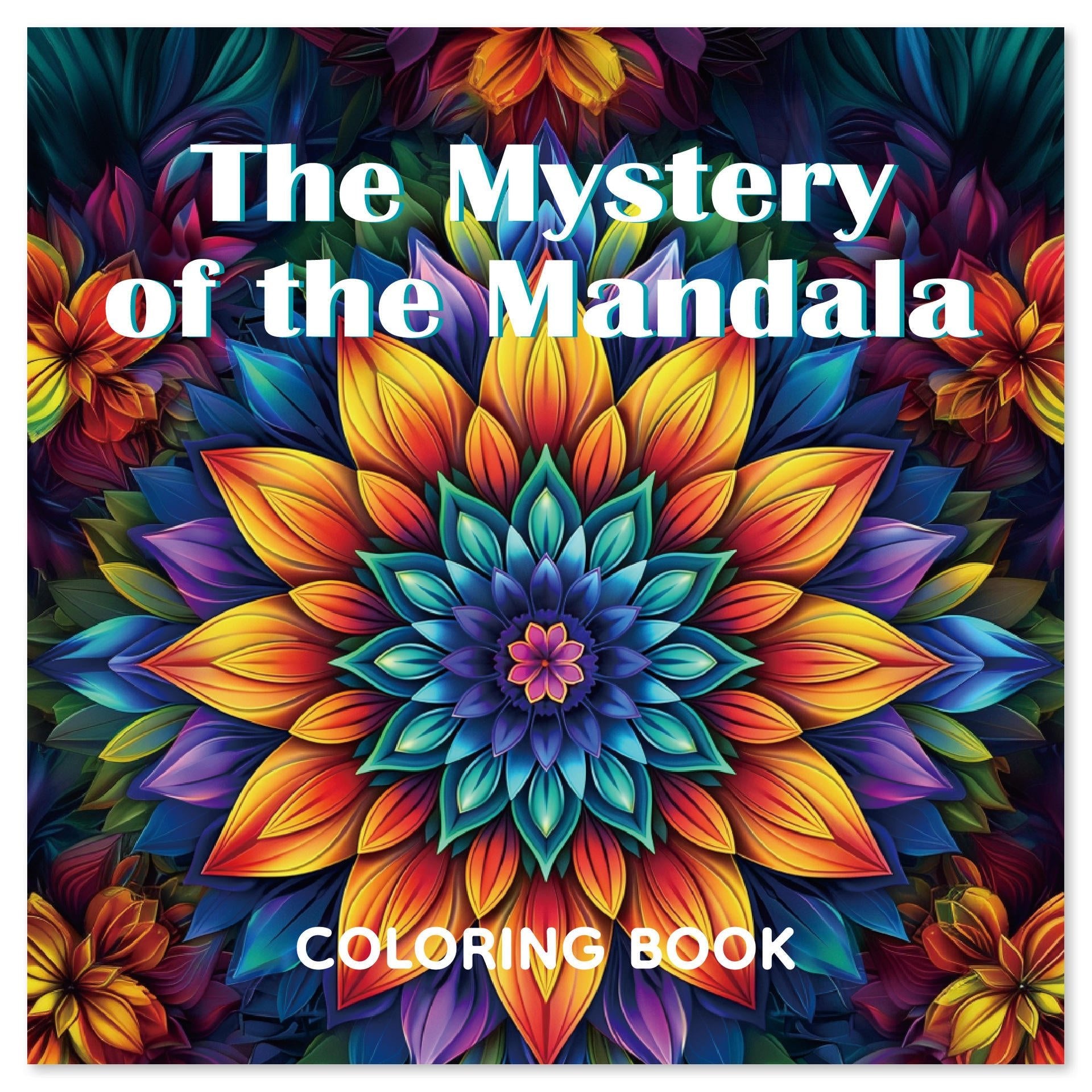 Livre de coloriage : couverture à mandala floral multicolore, fleurs et pétales