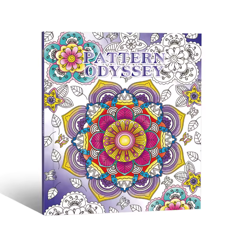 Livre de coloriage Pattern Odyssey à motifs mandala et fleurs