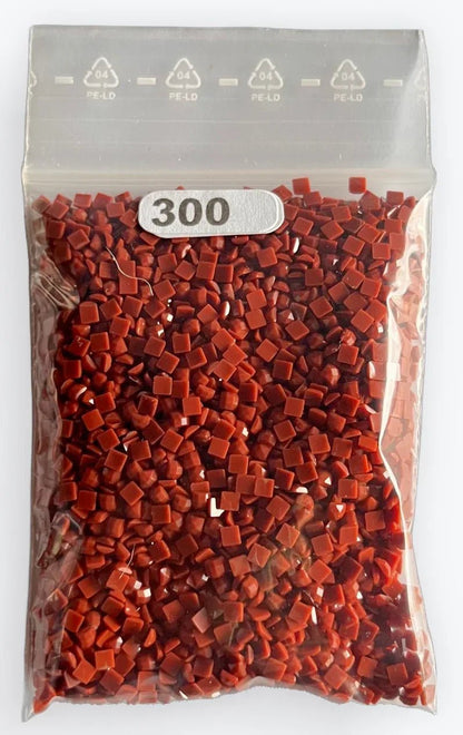 Recharge de diamants carrés en résine rouges, sachet num. 300