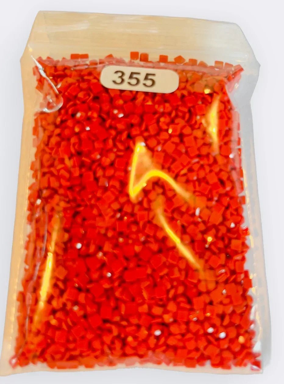 Recharge de diamants carrés en résine orange vif, sachet num. 355